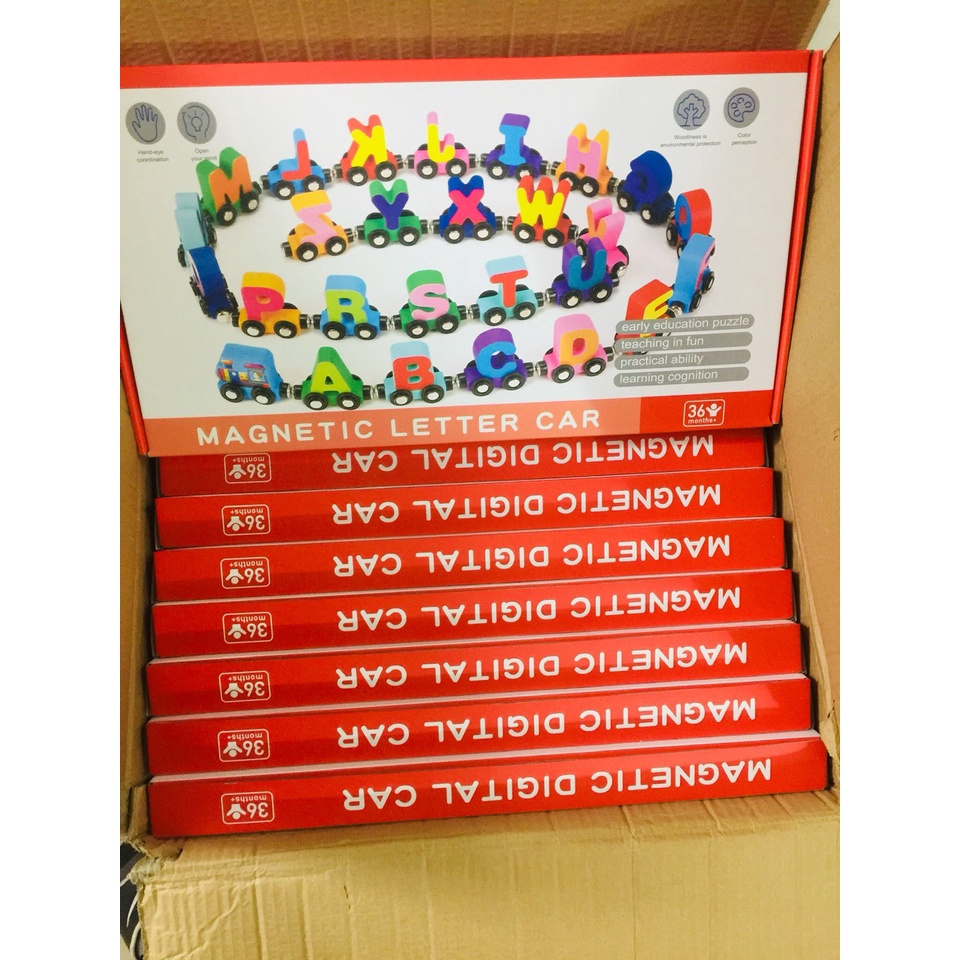 Đoàn Tàu Nam Châm Chữ và Số, Đồ Chơi Giáo Dục Giúp Bé Học Chữ Cái Và Số Đếm