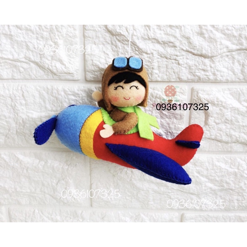 Treo nôi handmade phi công, kinh khí cầu-đồ chơi treo nôi cho bé sơ sinh