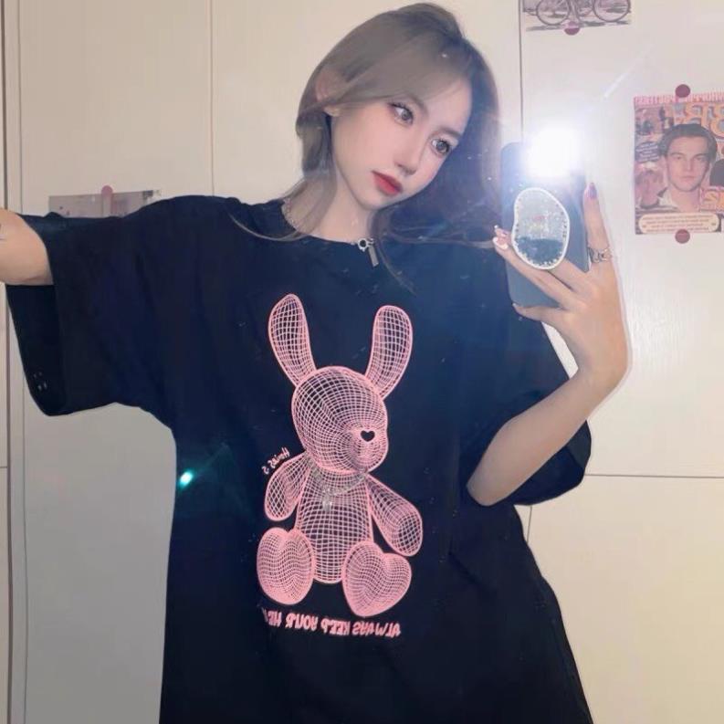 Áo Thun form rộng tay lỡ Thỏ Hồng Always hình cute đẹp cá tính xuongmayconghuong