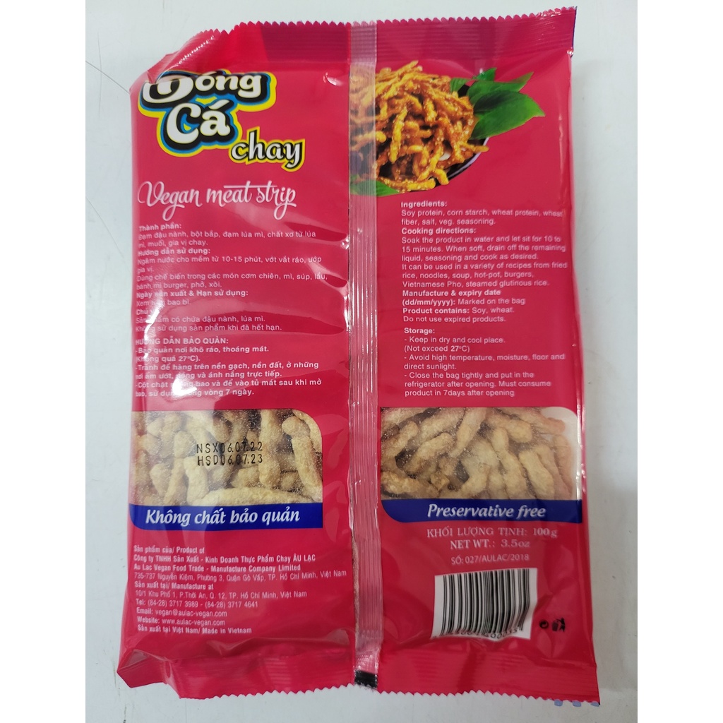 [Gói 100g] BÓNG CÁ CHAY [VN] ÂU LẠC Vegan Meat Strip