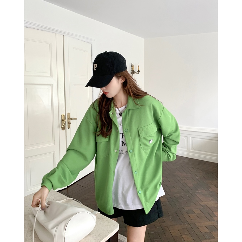 Áo Sơ Mi Tay Dài Dáng Rộng Phong Cách Hàn Quốc Thời Trang Cho Nữ