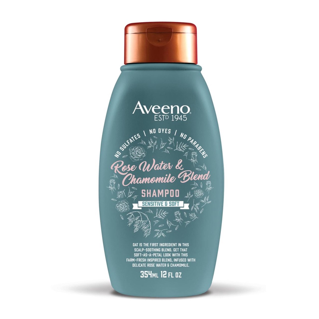 Cặp gội xả cho tóc mỏng Aveeno Rose Water and Chamomile Blend Shampoo