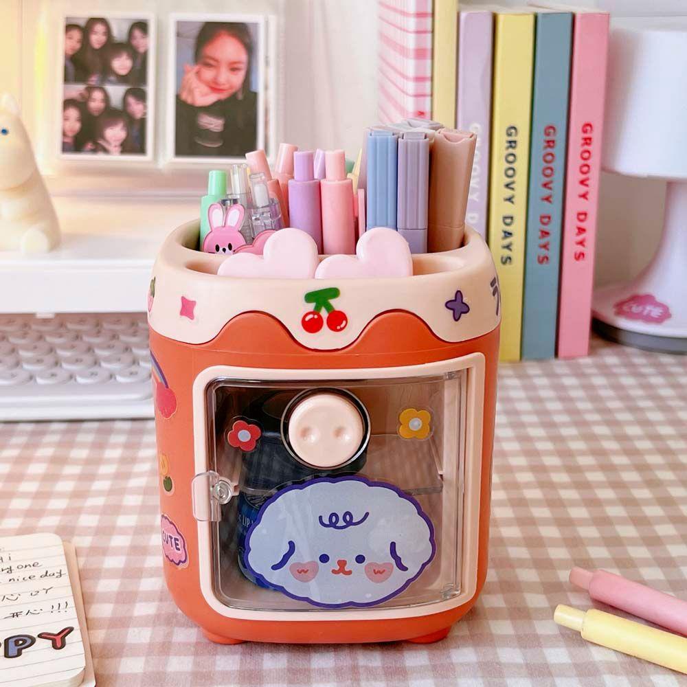 PEWANY Hộp Đựng Cọ Trang Điểm Bằng Nhựa Hình Chú Heo Dễ Thương Ốp