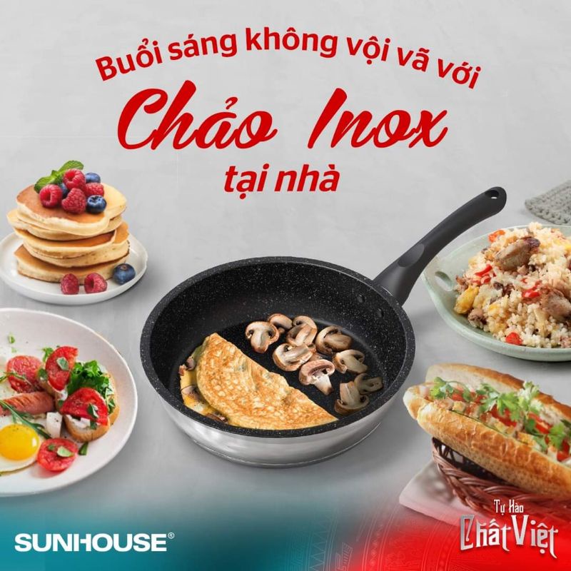 Hàng thanh lý siêu rẻ - chảo inox 5 đáy sunhouse