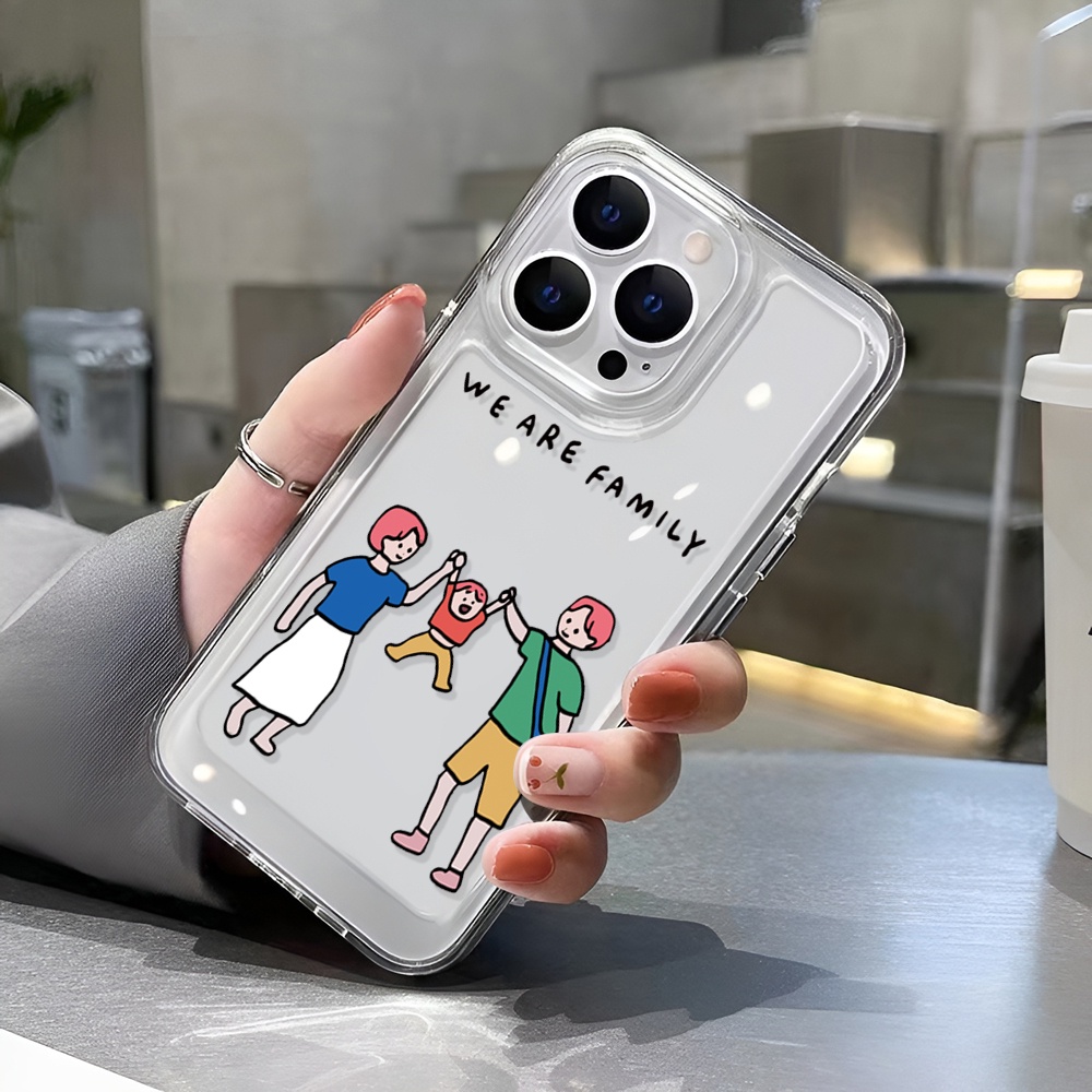 Ốp Điện Thoại Trong Suốt In Hình Gia Đình Không Gian Cho iphone 14ProMax 14Plus 13 11 12 7Plus X XR XS Max