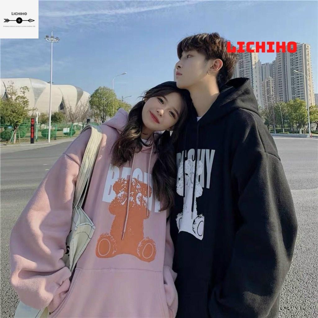 Áo khoác nỉ unisex fom rộng GẤUH AKMN13 LICHIHO jacket hoodie nam nữ streetstyle hottrend rẻ đẹp,mềm mịn
