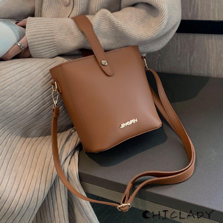 【miễn phí vận chuyển】Leisure Fashion Light Weight Bucket Bag Shoulder Shopping Bag Crossbody bag