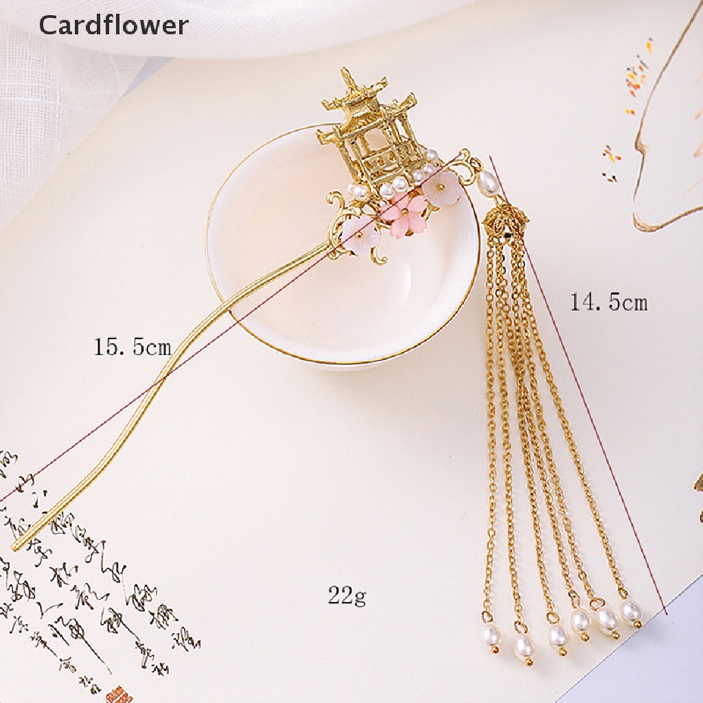 &lt; Cardflower &gt; Trâm Cài Tóc Tua Rua Dài Đính Hạt Ngọc Trai Hoa Vintage Trung Quốc Cho Cô Dâu Trong Ngày Cưới Giảm Giá