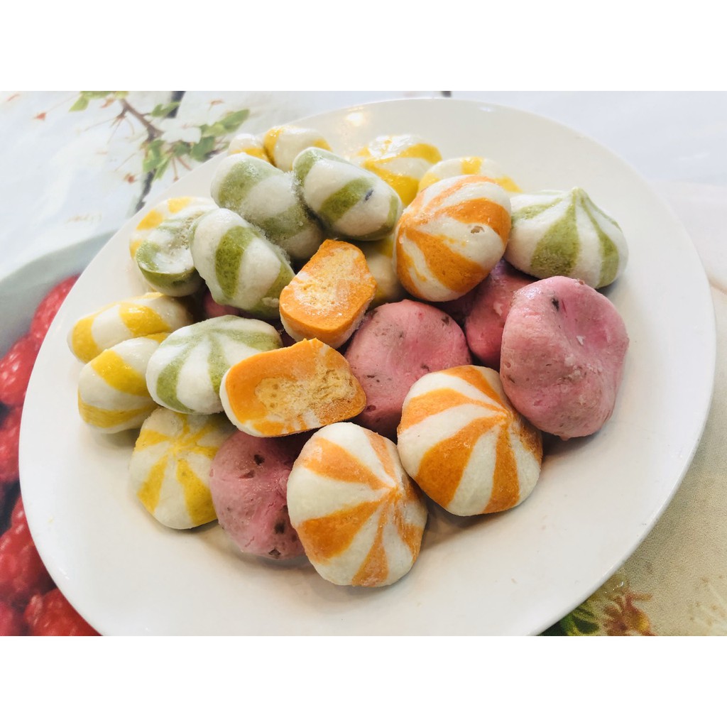 1kg Viên bánh bao hải sản nhân trứng cá nhím biển thập cẩm đủ màu
