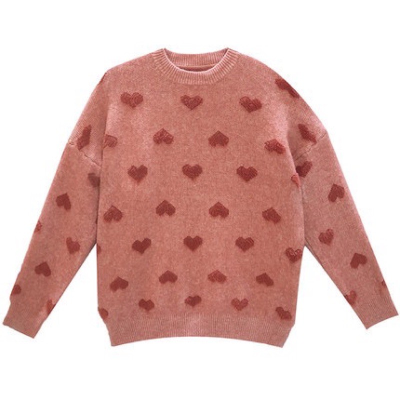 Áo Len Hoạ Tiết Tim Hàng Quảng Châu xinh