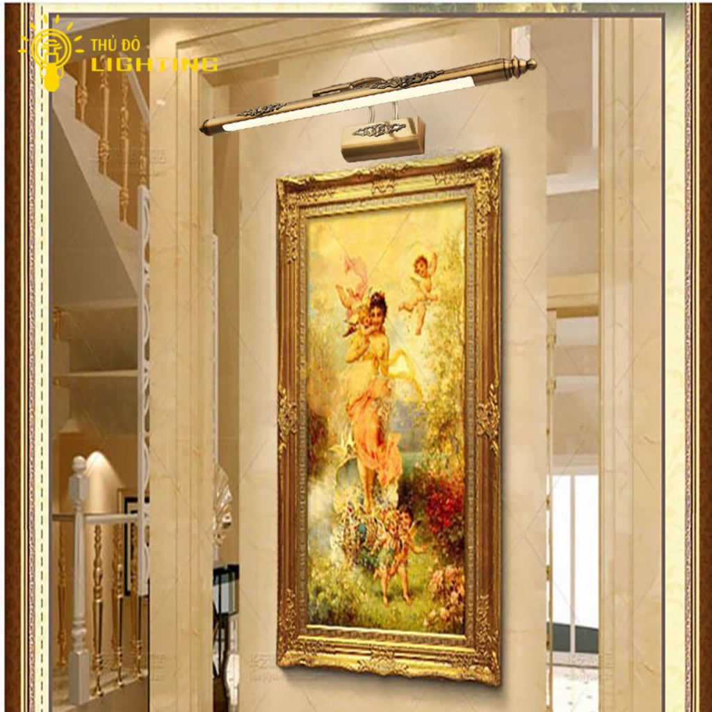 Đèn Soi Tranh Hiện Đại THỦ ĐÔ LIGHTING Họa Tiết Chạm Nổi Độc Đáo, Ánh Sáng Led Vàng Tiết Kiệm Điện 3202