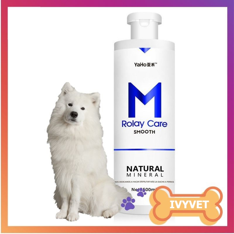 Sữa tắm cho chó lông trắng, thơm mát, mềm lông, diệt sạch vi khuẩn, sữa tắm Yaho M Rolay Care chai 500ml