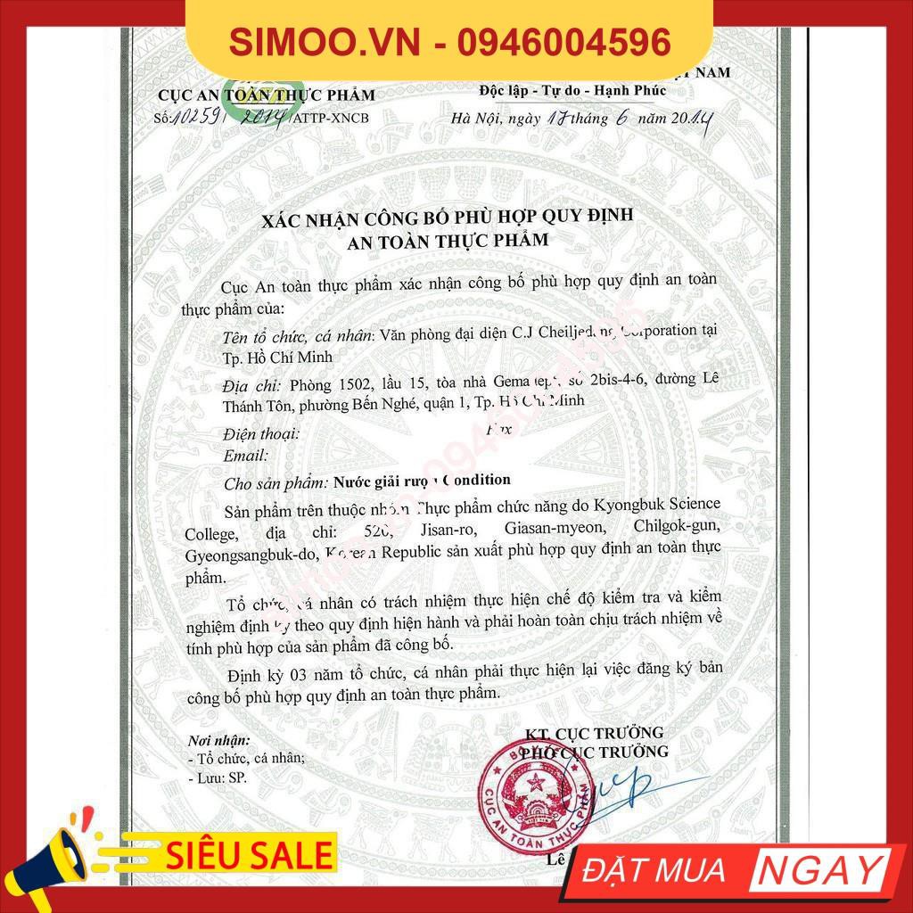 💥 ⚡ [Mã GROSALE2703 giảm 8% đơn 250K] Nước Giải Độc Gan Condition Hàn Quốc 💥 ⚡ SẢN PHẨM CHÍNH HÃNG💥 ⚡