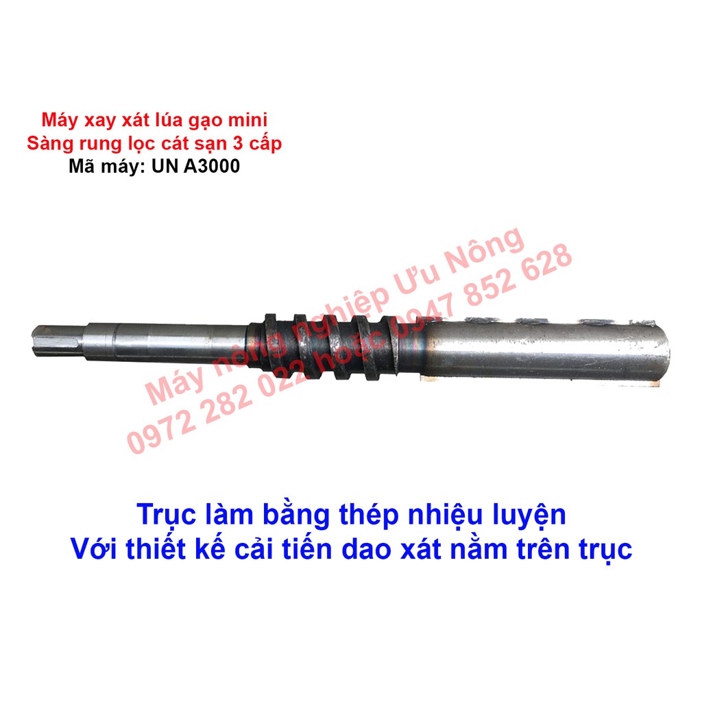 Máy xay xát lúa gạo mini gia đình có sàng rung lọc cát sạn 3 cấp cải tiến mới 2021