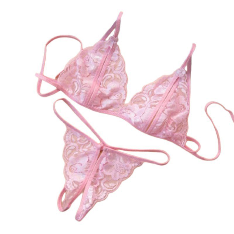 Bộ đồ ngủ nội y babydoll dây G phối ren mở đũng lưng chữ T gợi cảm cho nữ | BigBuy360 - bigbuy360.vn