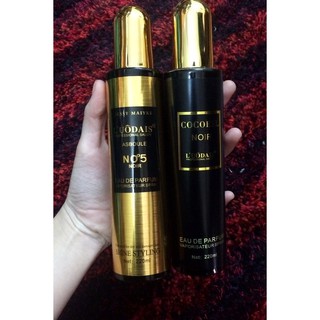 Xịt dưỡng tóc hương nước hoa Luodais channel No5 220ml Màu Vàng , Đen