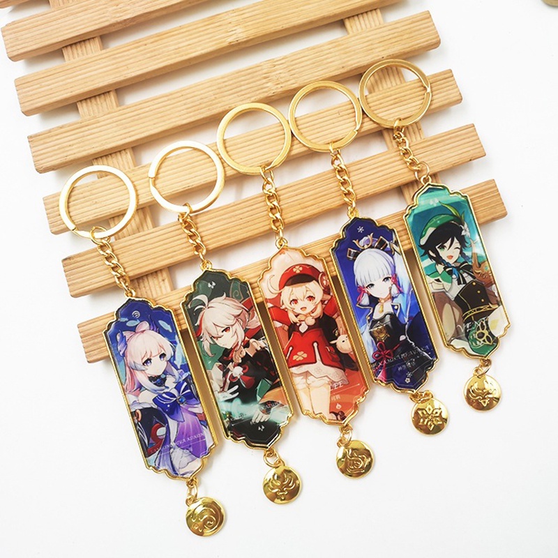 Móc khóa nhân vật Game Genshin Impact thẻ bài kim loại Yae Miko Ayaka Venti Xiao Ei Yelan Zhongli Kazuha - GSK168