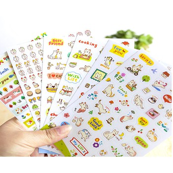 Bộ 6 STICKER NHÃN DÁN HÀN QUỐC