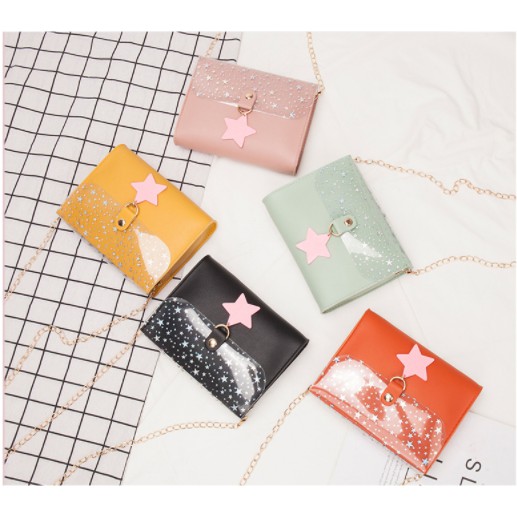 Túi xách đeo chéo ngôi sao hologram TXT6 Ulzzang cute dễ thương thời trang