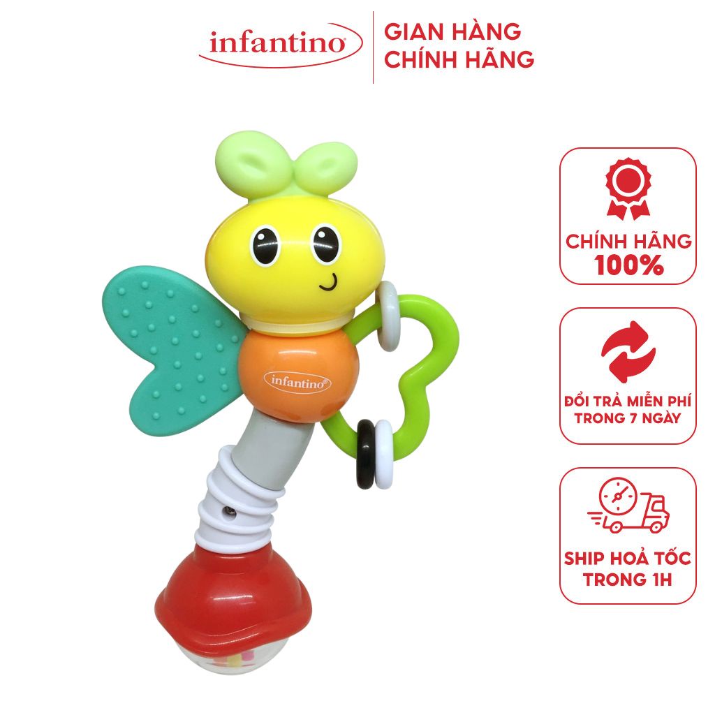 Gặm Nướu Kiêm Đồ Chơi Cho Trẻ Sơ Sinh Love Pug Infantino, Đồ Chơi An Toàn Cao Cấp Cho Bé Từ 0 tháng