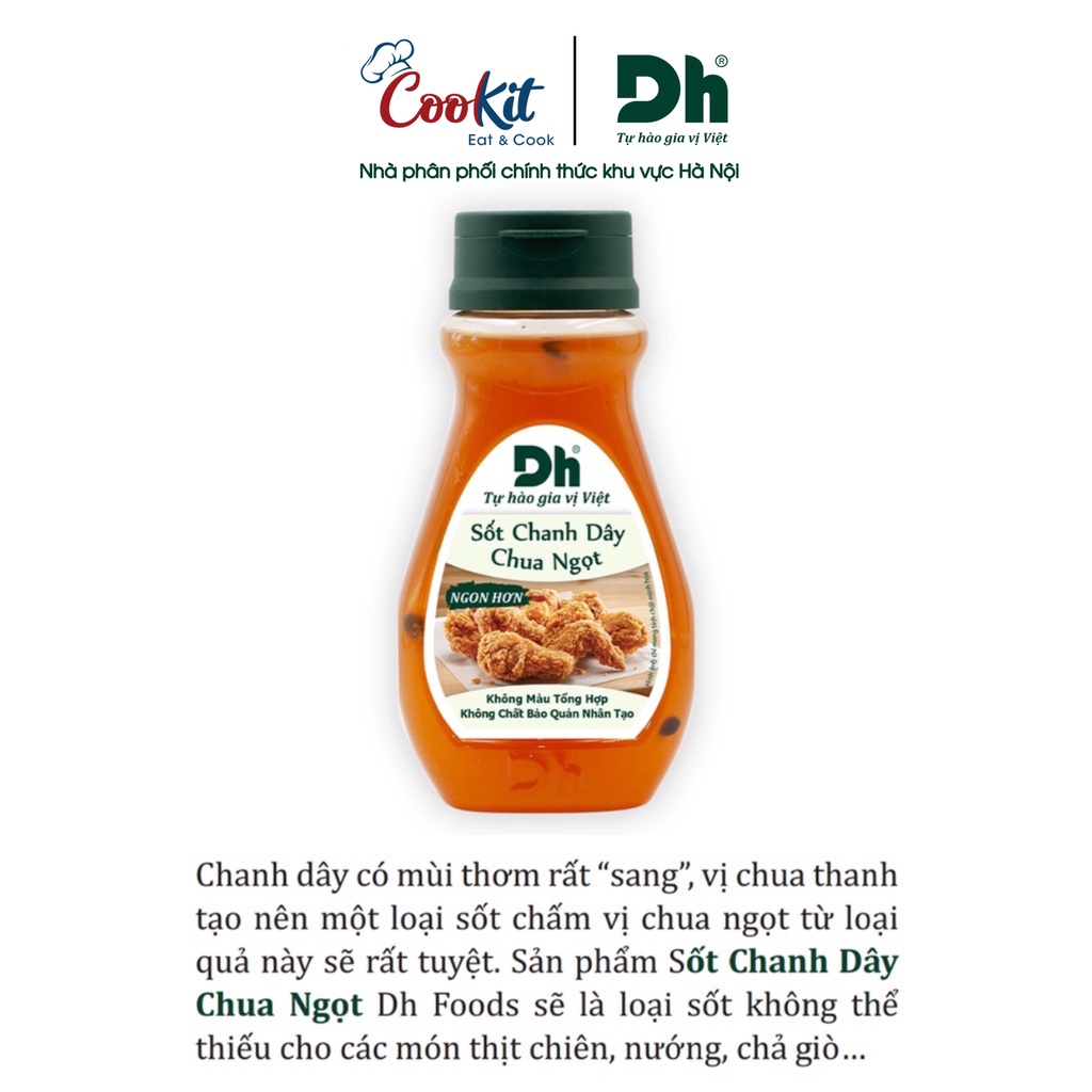 Sốt chanh dây chua ngọt Dh Foods nước chấm gà rán tôm chiên thơm ngon 200gr