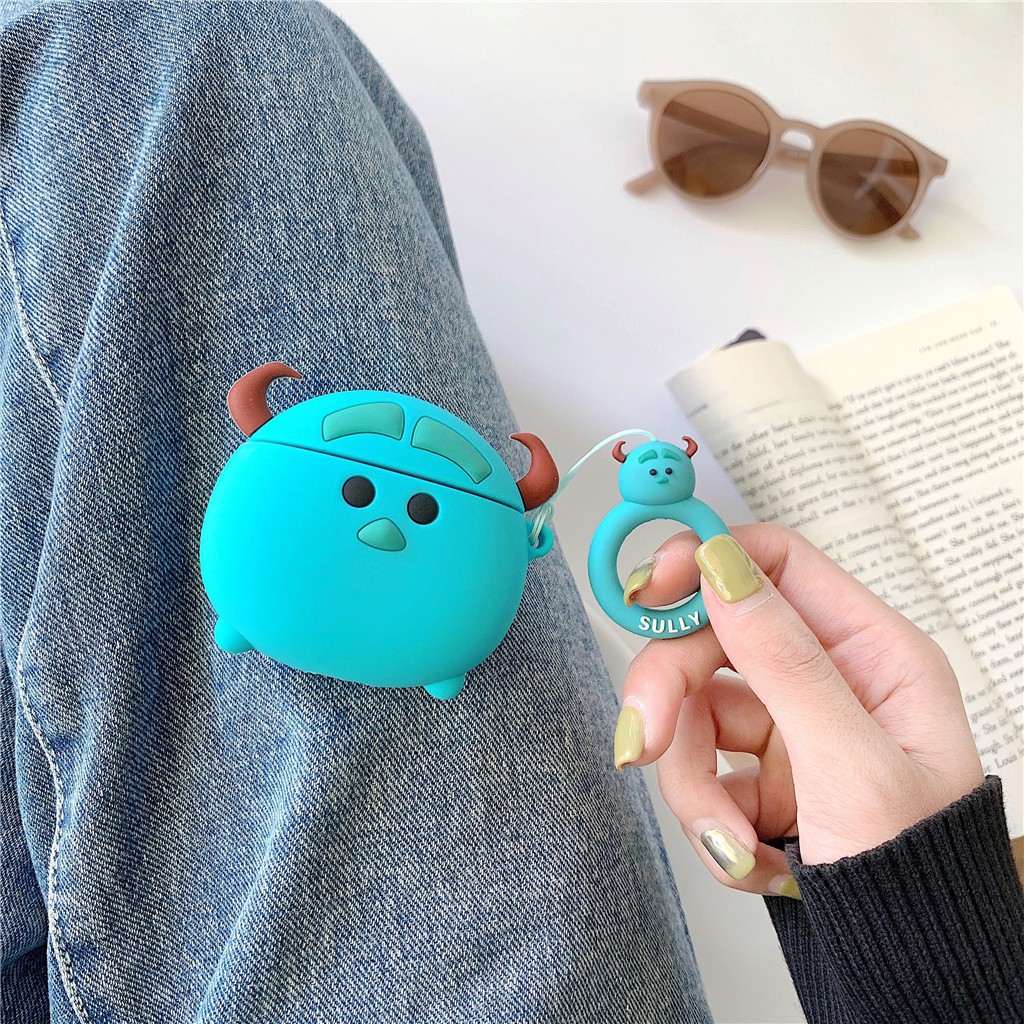 Vỏ silicon hình hoạt họa bảo vệ hộp đựng tai nghe không dây Airpods