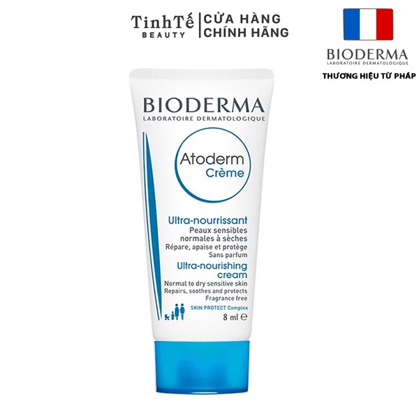 [HB - GIFT] Kem dưỡng ẩm dành cho da nhạy cảm, da cơ địa, chàm dùng được cho trẻ nhỏ Bioderma Atoderm Creme 8ml