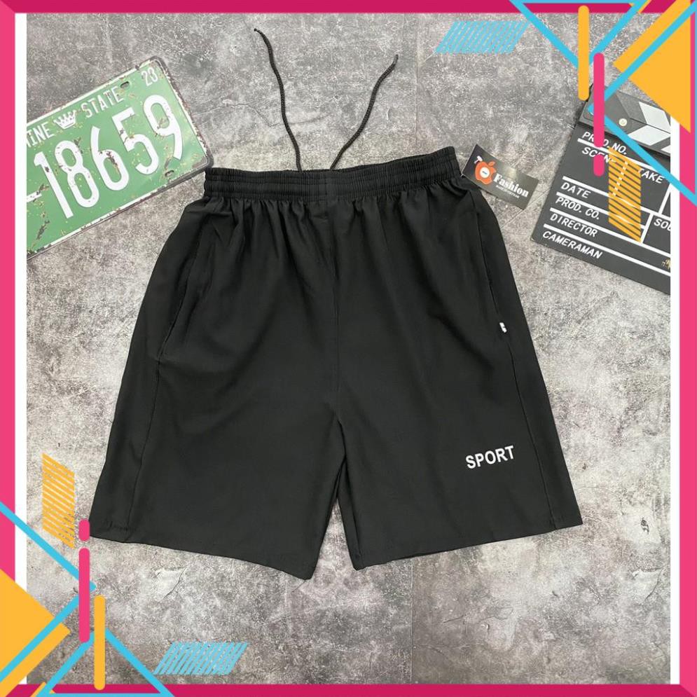 [KHUYẾN MÃI] quần đùi nam vải gió sport màu đen