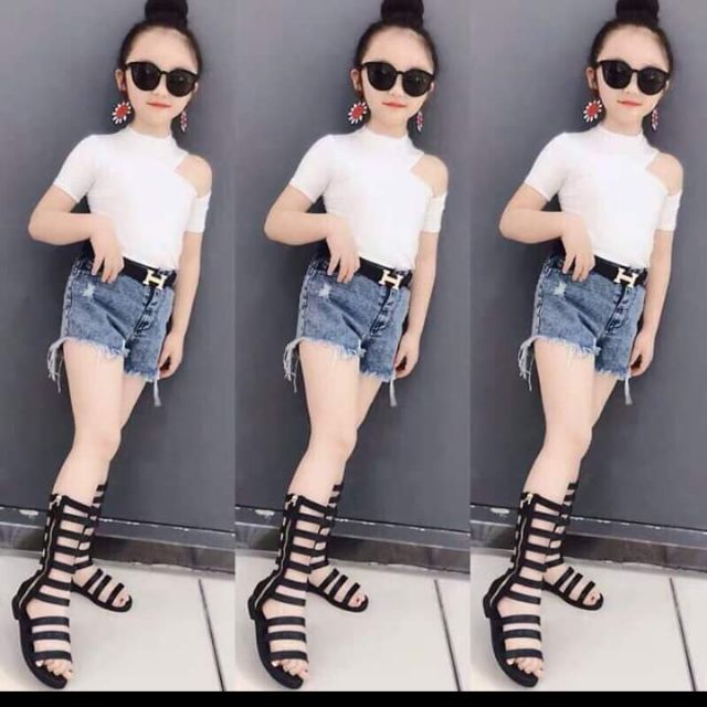 Áo thun conton  kiểu cho bé gái