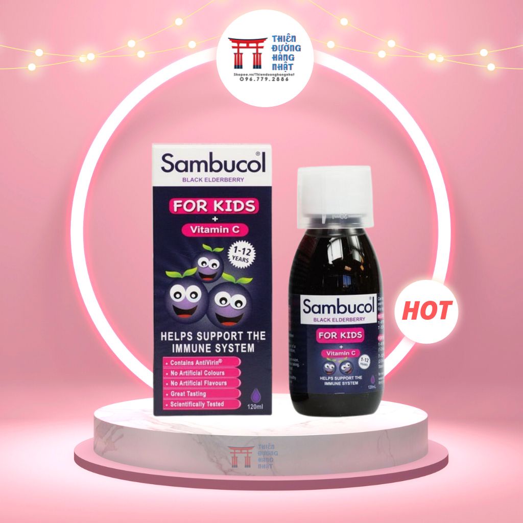 Siro tăng đề kháng Sambucol Anh 120ml 2024