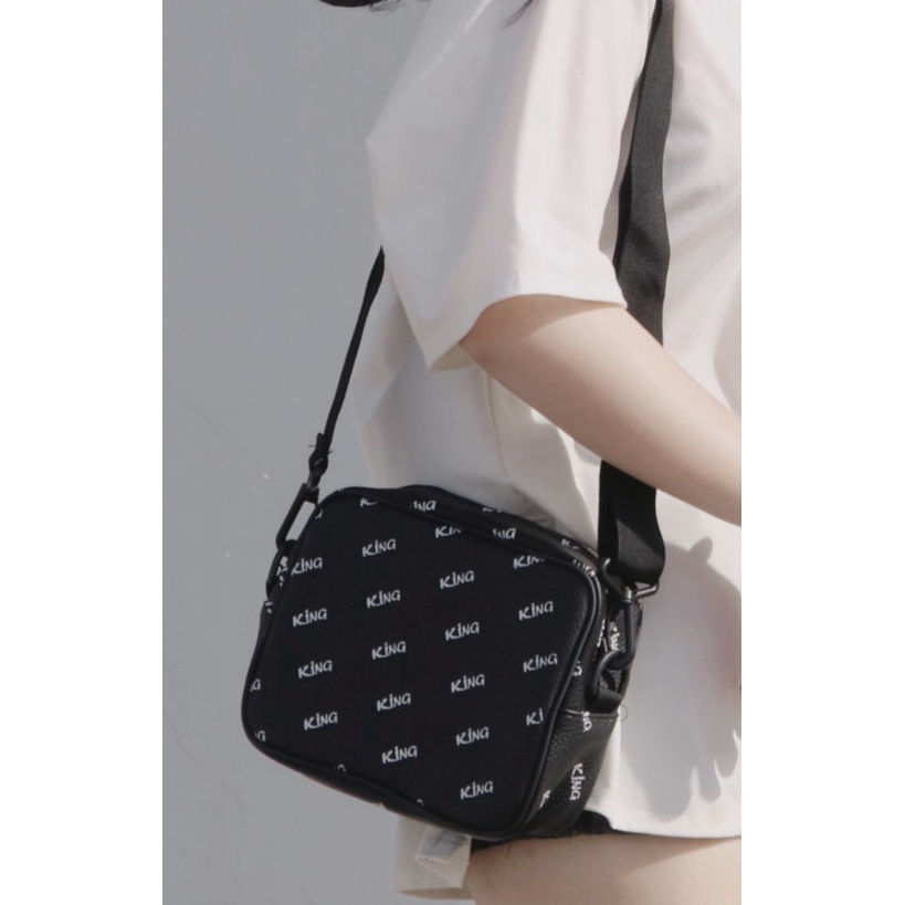 Túi Da Unisex Mini Bag King02-Màu Đen