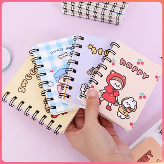 Sổ tay in hoạt hình dễ thương bìa cuộn dây khổ A7