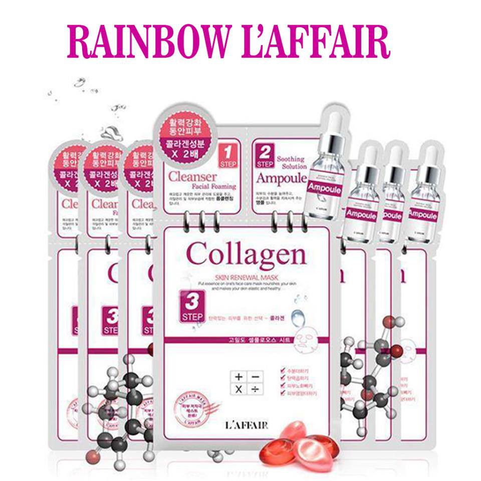 Mặt Nạ Dưỡng Da 3 Bước Rainbow L'Affair Collagen Skin Renewal 28ml