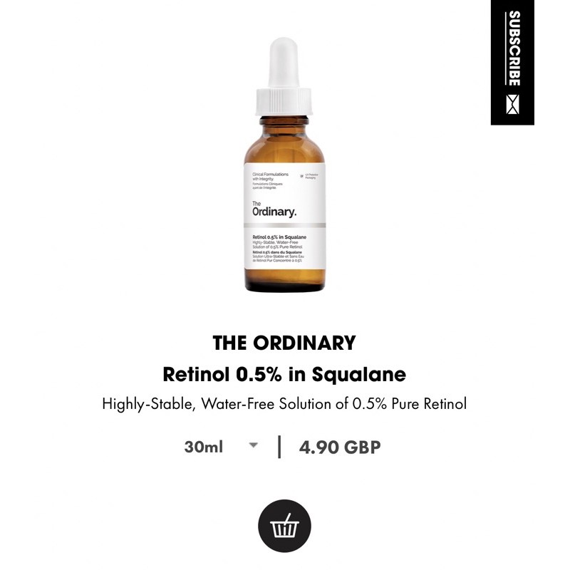 [PAA] Tinh chất The Ordinary Retinol 0,2 % - 0,5% - 1% In Squalane