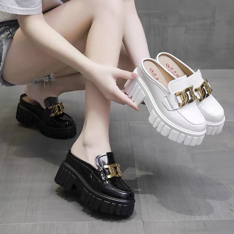 Sục đế cao 8cm form gọn kèm ảnh chụp thật sẵn đen 35 37 trắng 34