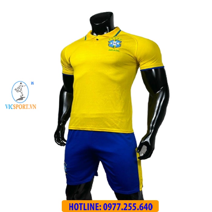Áo Đá Bóng, Quần Áo Đá Banh Đội Tuyển BRAZIL World Cup 2022 Thun Lạnh Thoáng mát- Vicsport