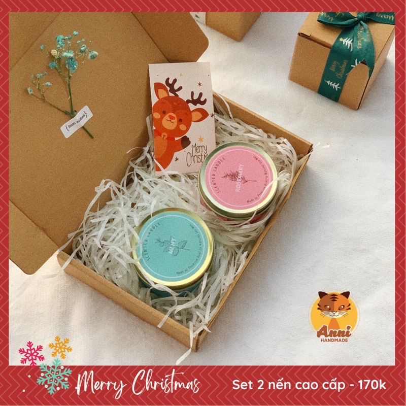 Set quà tặng sinh nhật độc đáo handmade Relax Gift Box (Hộp draft cao cấp) nến thơm hoa văn Vintage