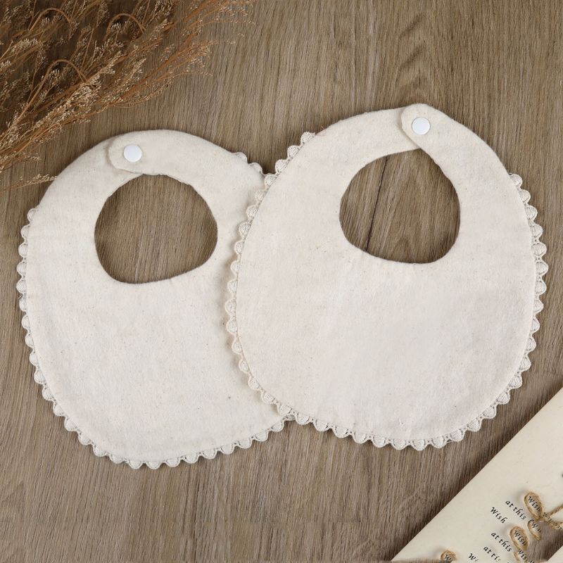 Yếm Ăn Cotton Siêu Thấm Hút Không Gây Dị Ứng Thêu Họa Tiết Tinh Tế Tiện Dụng Cho Bé