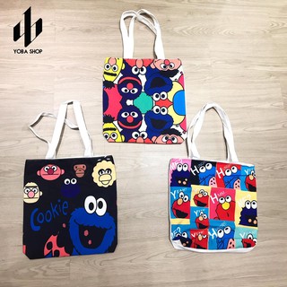 TÚI TOTE CARTOON CHẤT DÀY XỊN,CÓ KHÓA KÉO (HÌNH THẬT)
