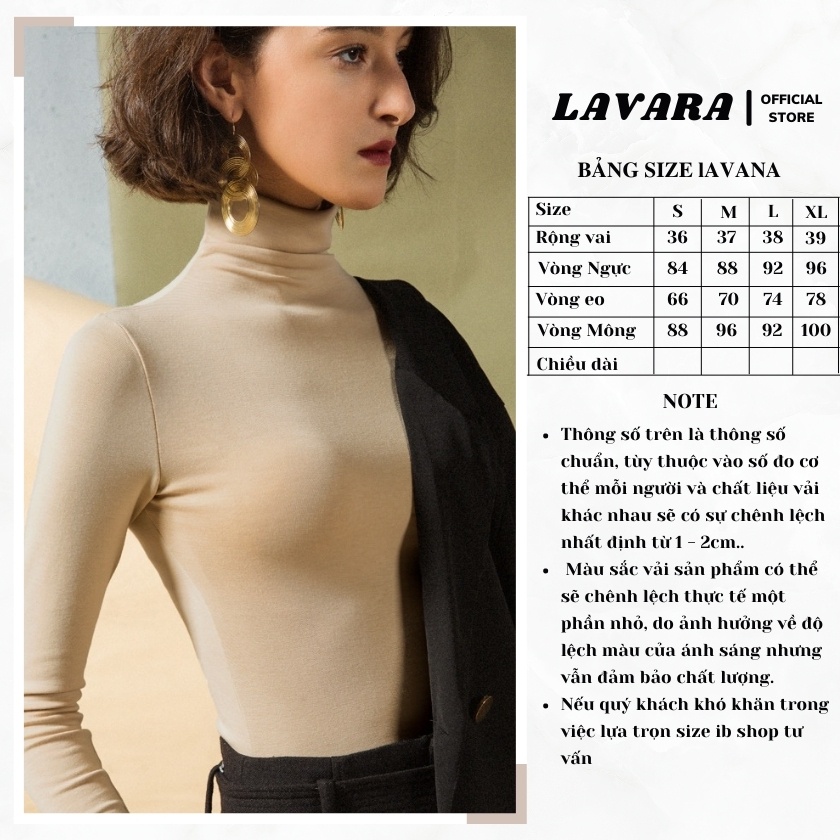 [Mã FAMARAL1 giảm 10K đơn 50K] Áo giữ nhiệt lót nỉ cổ 10cm phong cách Hàn Quốc bigsize LAVARA ALE03