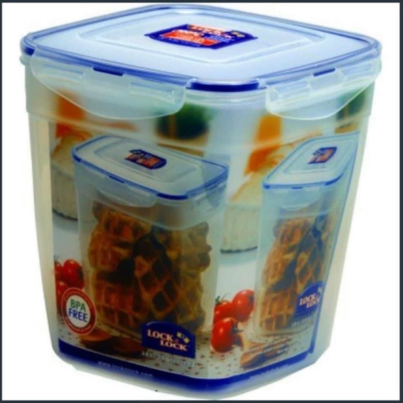 Hộp Nhựa Bảo Quản Thực Phẩm Chữ Nhật Lock&Lock 3,6L lít HPL364 Nắp Gài Ron Chống Tràn - Hộp Size Lớn, Hàng Chính Hãng
