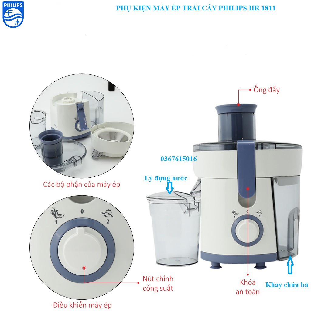 Phụ kiện máy xay ép philip HR1847/1848/1811