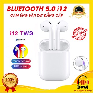 [CÓ BẢO HÀNH_RẺ VÔ ĐỊCH] TAI NGHE KHÔNG DÂY i12 TWS 5.0 CẢM ỨNG VÂN TAY ĐẲNG CẤP THẾ HỆ MỚI, ÂM THANH CỰC HAY