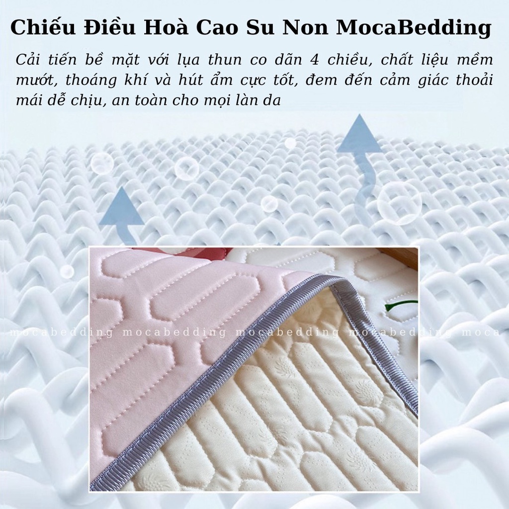 Chiếu Điều Hòa Latex Cao Su Non 5D Có Mùi Thơm Nhẹ - Mẫu Gấu dâu hồng (Hàng loại 1)