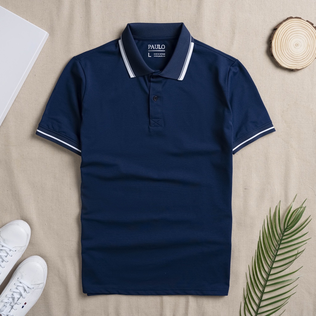 POLO PAULO BASIC VẢI CVC CAO CẤP SỌC CỔ