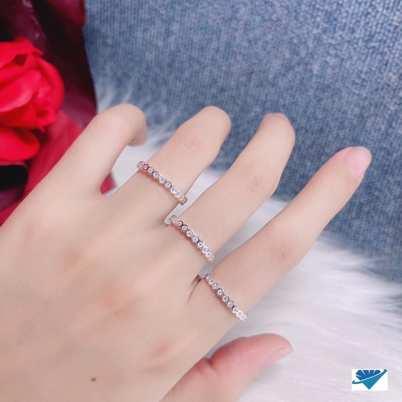 NHẪN DẢI ĐÁ BẠC 925