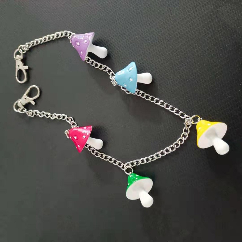 Youyo Dây Móc Khóa Bằng Hợp Kim Hình Cây Nấm Phong Cách Hip Hop Punk Cho Xe Đạp / Xe Máy