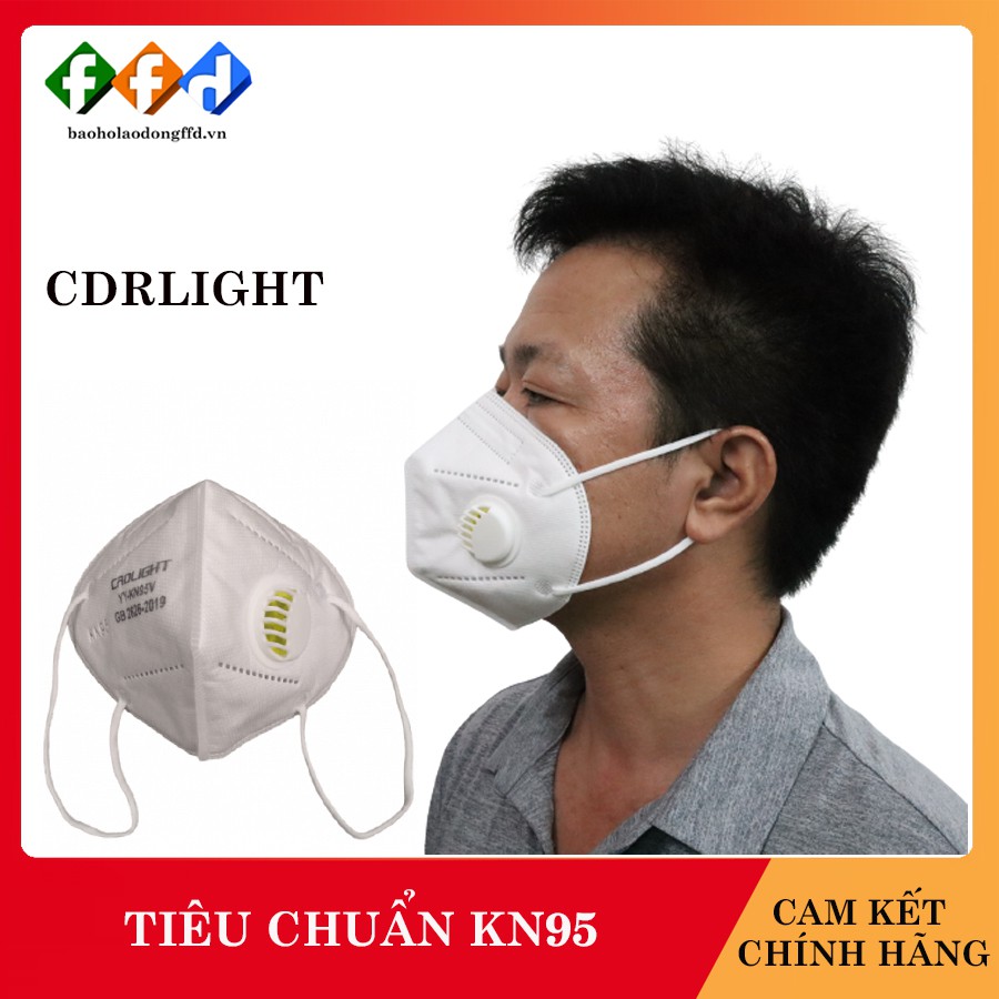 [Hàng chính hãng] Khẩu trang có van KN95 CDRLIGHT, chống bụi mịn,thiết kế linh hoạt ôm sát mặt,chống giọt bắn (1 cái)