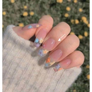Nail bõ móng thiết kế bông hoa sắc màu