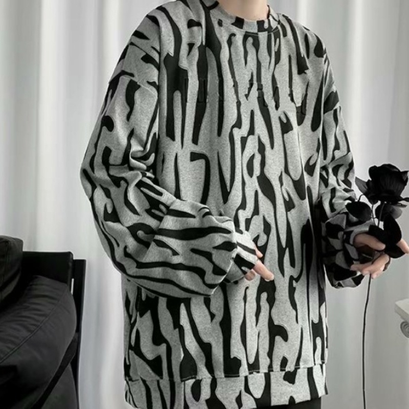 Áo Sweater Cổ Tròn In Họa Tiết Ngựa Vằn Cá Tính Thời Trang Cho Nam Size M-2XL